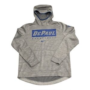 Nike DePaul Blue Demons NCAA Basketball Team Issued Gray Hoodie Sweatshirt Men L